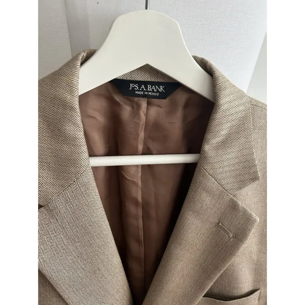 Jos. A. Bank Silk Camel Hair Blazer 42 L Sport Coat Preppy Luxury Old Money